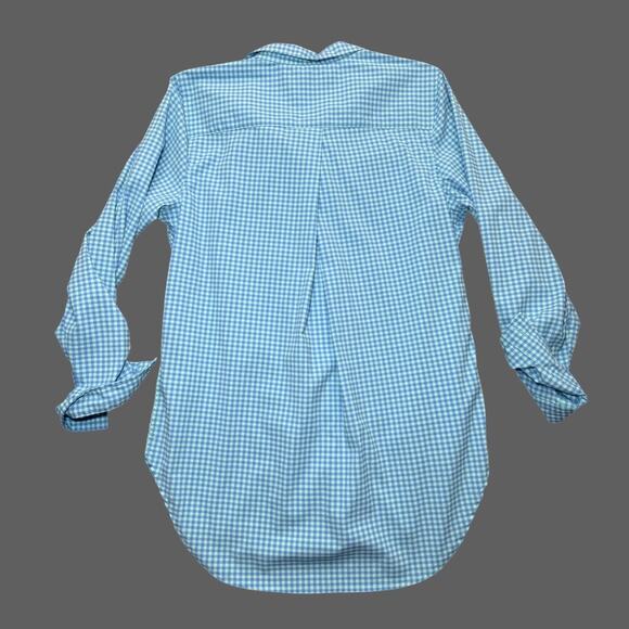 L.L. Bean Women’s Stretch Travel Tunic Shirt Light Blue Gingham Size M DW504796 - Picture 3 of 7